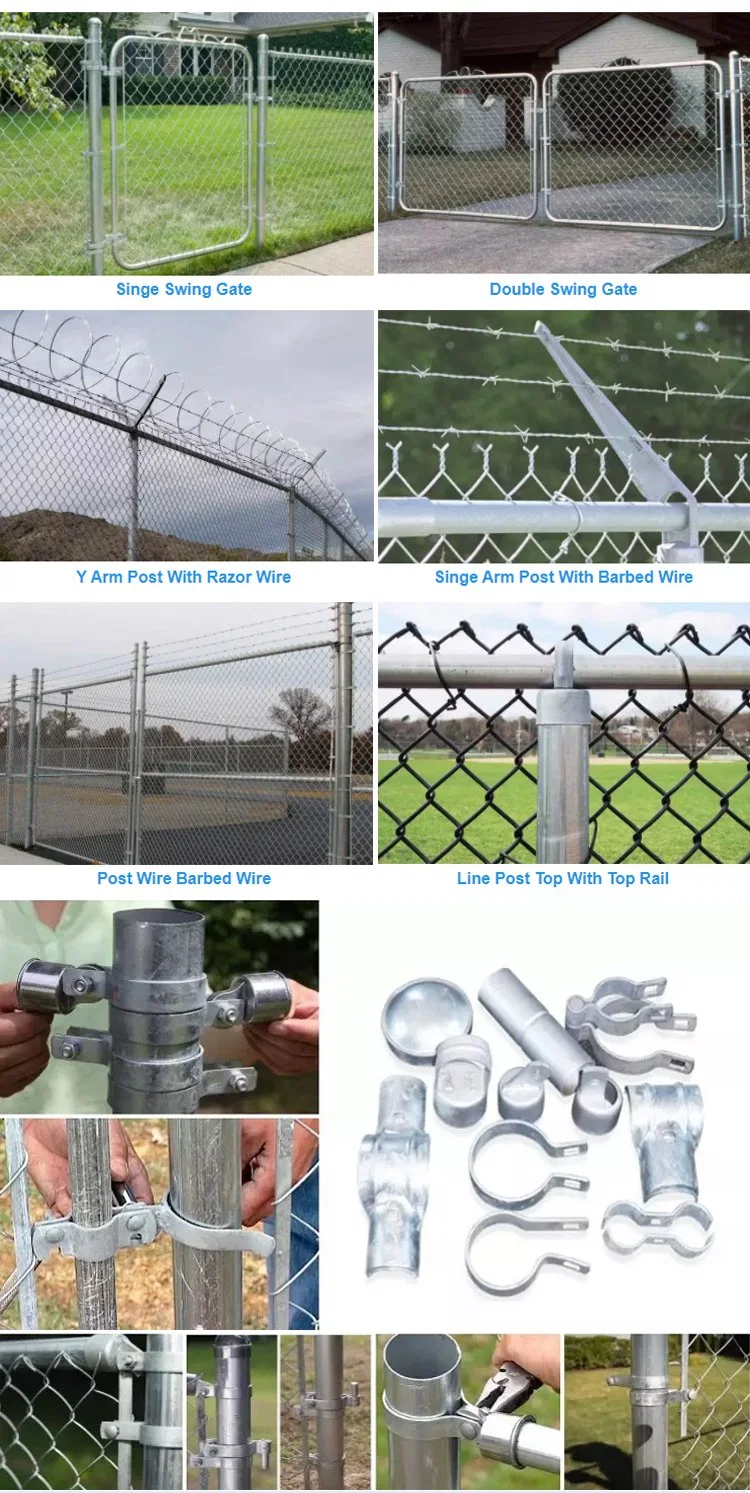 China Supply High Quality Playground Garden Use Galvanized and PVC Coated 6FT Diamond Hole Security Cyclone Wire Woven Chain Link Mesh Fence From Factory